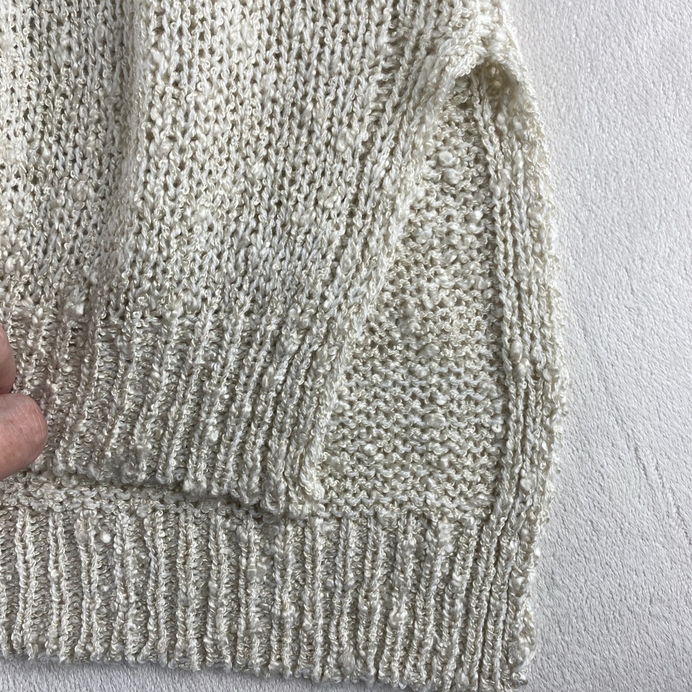 Easel Knit Oversized Cream Sweater Kangaroo Pocket Sz XL/1X Comfort 3/4 Sleeve - Picture 10 of 10